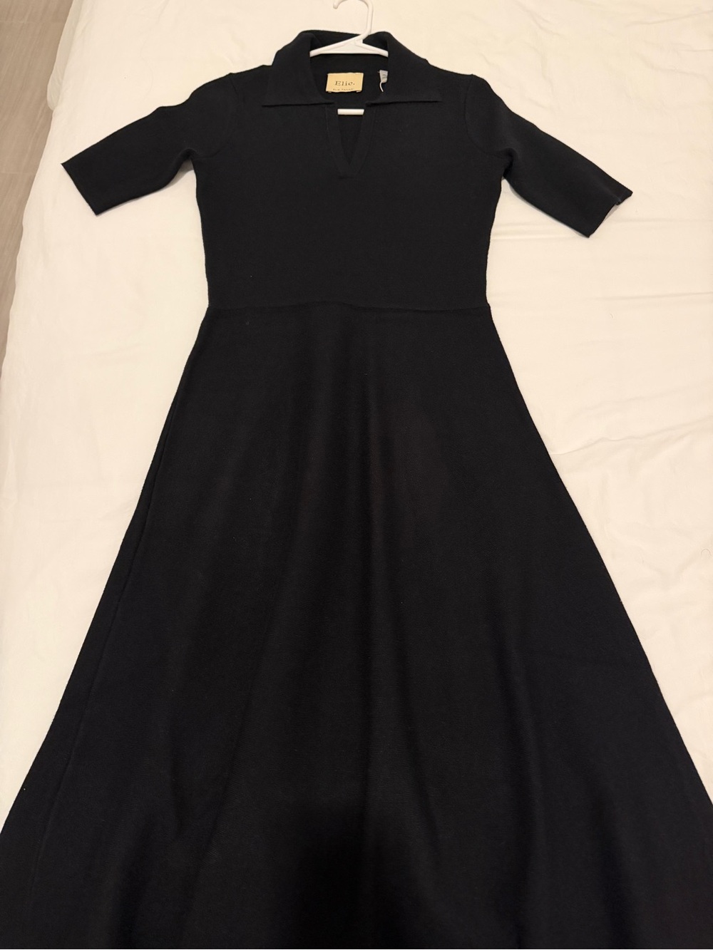 Elie Tahari Black Collared Maxi Dress